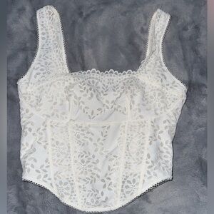 pink lace cropped soft corset top